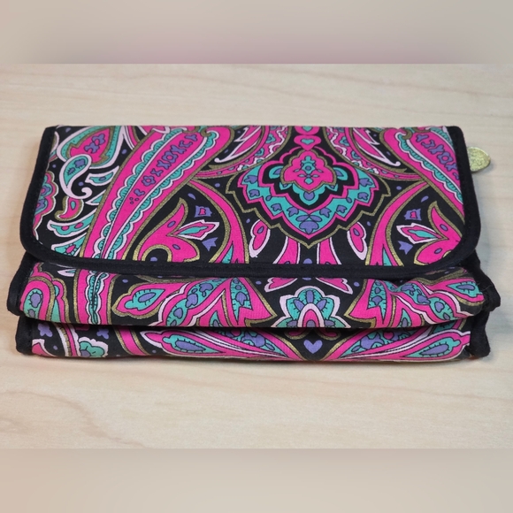 Mary Kay Handbags - MARY KAY Cloth Makeup Cosmetic Bag w/Built in Mirror Pink Black Teal Paisley